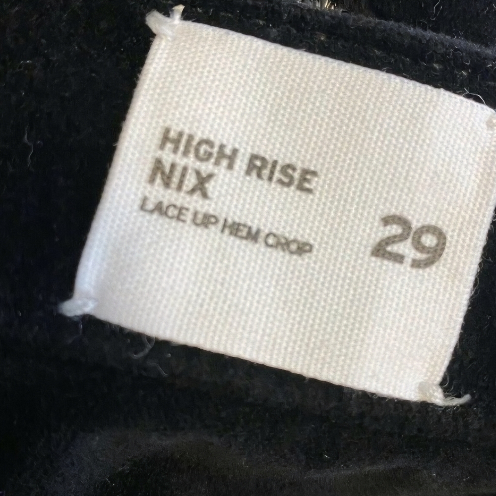 Hudson Nix Black Velvet Lace Up Legs High Rise Jeans Size 29 NWT - Picture 6 of 7
